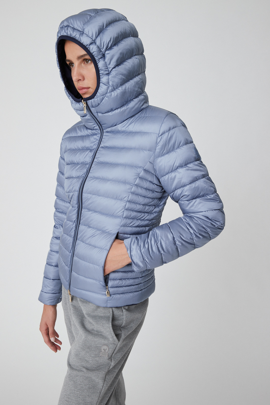 Ciesse Piumini Giubbotto Donna Reversibile Blu Jusy - Modello 243CPWC15079 - Piumino Leggero 4 Vie Stretch Riciclato